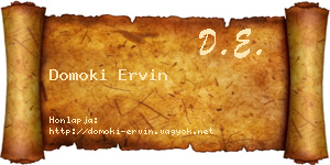 Domoki Ervin névjegykártya