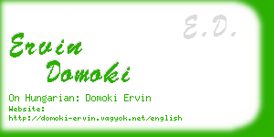 ervin domoki business card